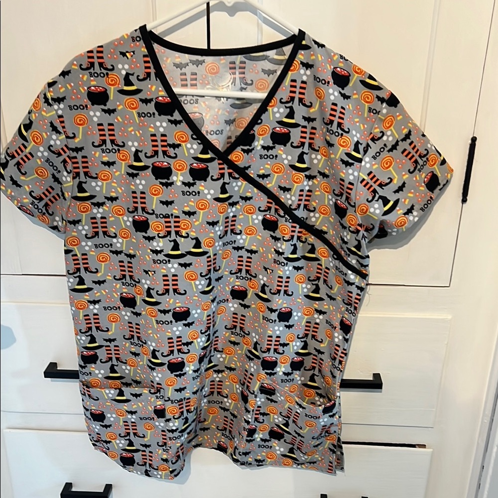 Halloween scrub top